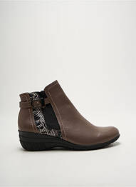 Botine/ghete material neted toc de 4 la 6 cm maro GEO-REINO femme