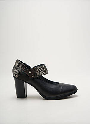 Pantofi cu toc țesătură satinată toc de 7 la 9 cm negru J.METAYER femeie