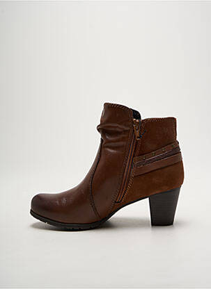 Botine/ghete material neted toc de 4 la 6 cm maro JANA femeie
