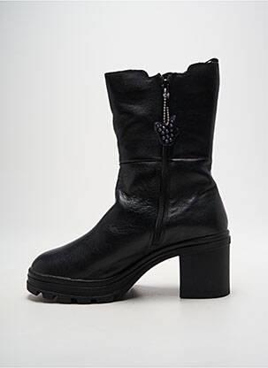 Botine/ghete material neted toc de 7 la 9 cm negru CAPRICE femeie