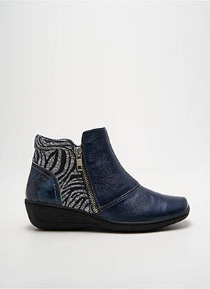 Botine/ghete material neted toc plat până la 3 cm albastru OTTILIA femeie