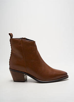 Botine/ghete material neted toc de 4 la 6 cm maro ELUE PAR NOUS femeie