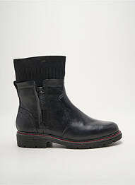Botine/ghete material neted toc plat până la 3 cm negru JANA femme