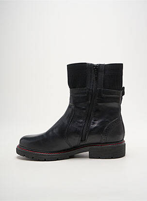 Botine/ghete material neted toc plat până la 3 cm negru JANA femeie