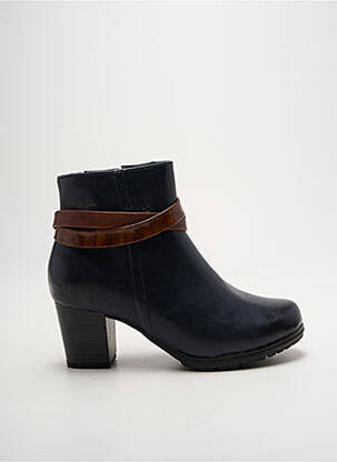 Botine/ghete material neted toc de 4 la 6 cm albastru JANA femeie