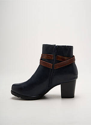 Botine/ghete material neted toc de 4 la 6 cm albastru JANA femeie