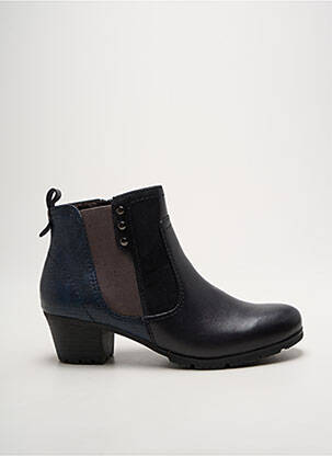 Botine/ghete material neted toc de 4 la 6 cm albastru JANA femeie