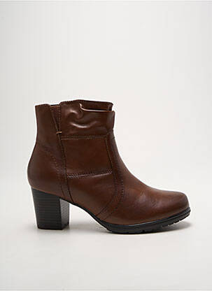 Botine/ghete material neted toc de 4 la 6 cm maro JANA femeie