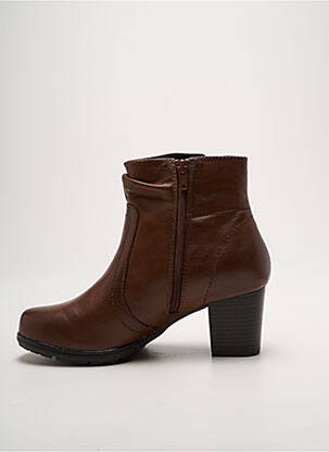 Botine/ghete material neted toc de 4 la 6 cm maro JANA femeie