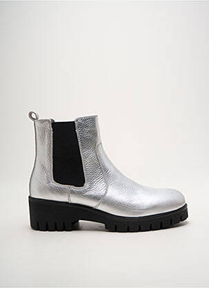 Botine/ghete material neted toc de 4 la 6 cm argintiu OTTILIA femeie