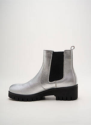 Botine/ghete material neted toc de 4 la 6 cm argintiu OTTILIA femeie