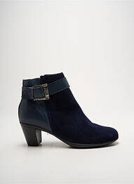 Botine/ghete țesătură satinată toc de 4 la 6 cm albastru SMANN femme