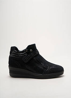 Adidași nubuc toc de 4 la 6 cm negru ENVAL SOFT femeie
