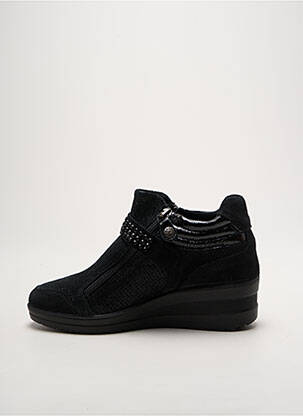 Adidași nubuc toc de 4 la 6 cm negru ENVAL SOFT femeie