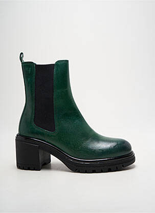 Botine/ghete țesătură satinată toc de 4 la 6 cm verde GOLDEN BROWN femeie