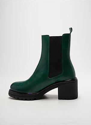 Botine/ghete țesătură satinată toc de 4 la 6 cm verde GOLDEN BROWN femeie