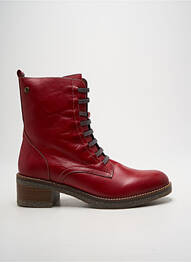 Botine/ghete material neted toc de 4 la 6 cm roșu VALERIA'S femme