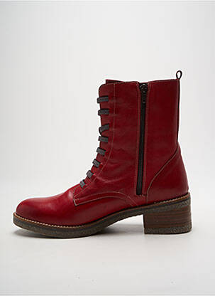 Botine/ghete material neted toc de 4 la 6 cm roșu VALERIA'S femeie