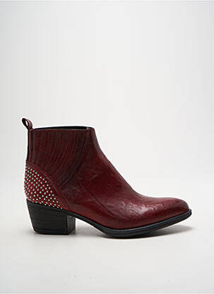Botine/ghete material neted toc de 4 la 6 cm roșu MEDELLIN femeie