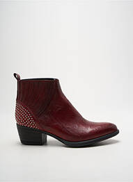 Botine/ghete material neted toc de 4 la 6 cm roșu MEDELLIN femme