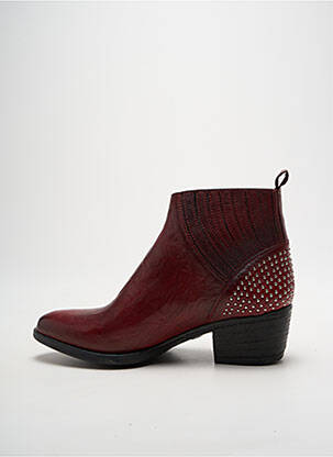 Botine/ghete material neted toc de 4 la 6 cm roșu MEDELLIN femeie