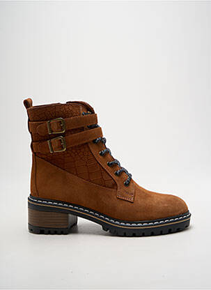 Botine/ghete nubuc toc de 4 la 6 cm maro ELUE PAR NOUS femeie