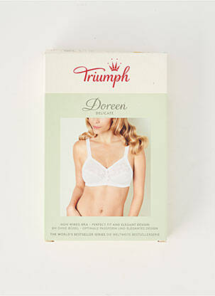 Sutien efect material satinat sutien cupe întregi cu decolteu înalt alb TRIUMPH femeie