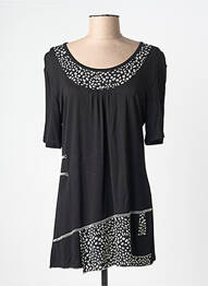 Tunică mâneci scurte croială cambrată negru 20/20 femme
