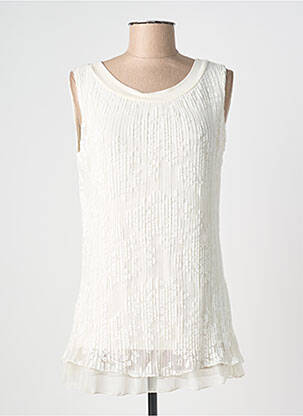 Top alb PLURIELLES femeie