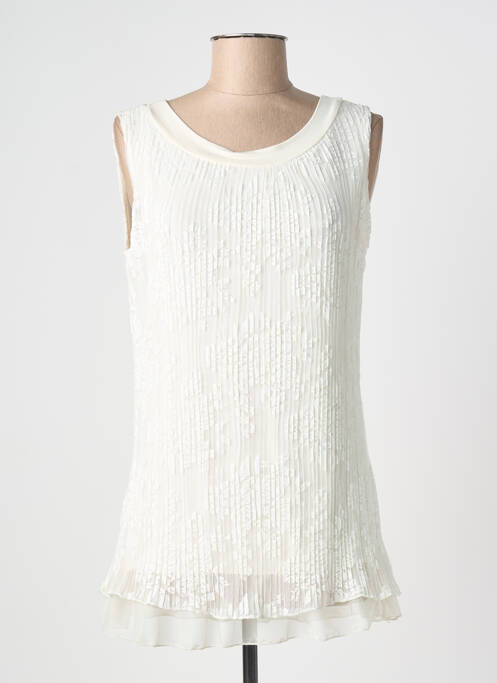 Top alb PLURIELLES femeie