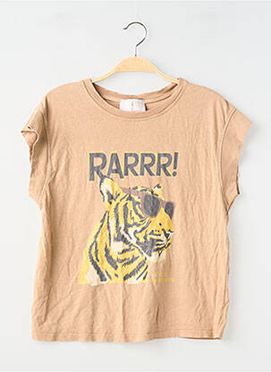 Tricou croială dreaptă mâneci scurte maro IMPREVU femme