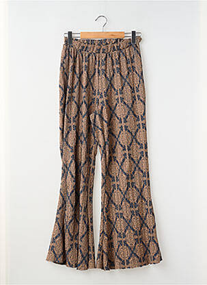 Pantalon drept țesătură crep maro ZARA femeie