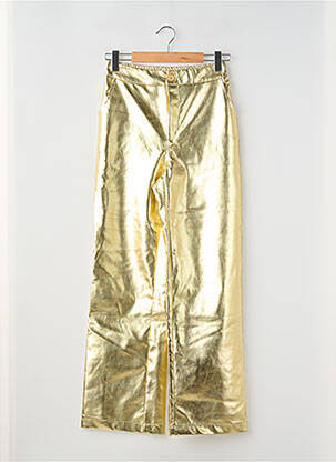 Pantalon drept închidere cu fermoar sub clapetă cu nasturi mărime normală auriu ANGE femme