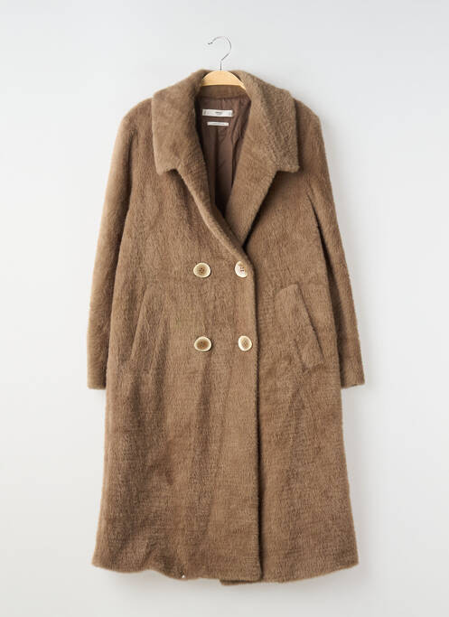 Palton lung croială dreaptă fără glugă maro MANGO femme