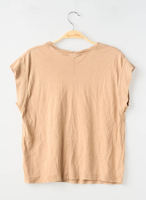 Tricou croială dreaptă mâneci scurte maro IMPREVU femme