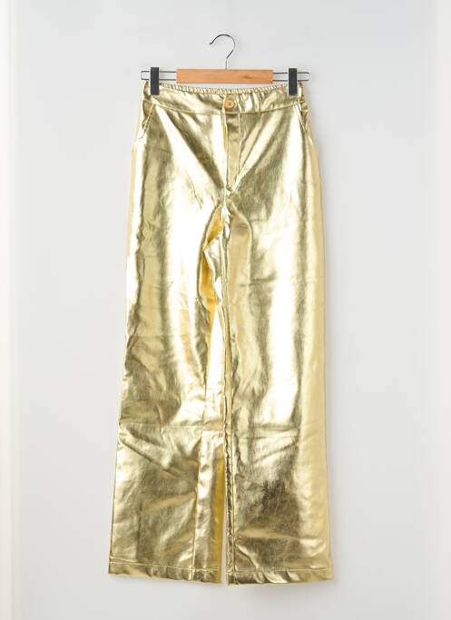 Pantalon drept închidere cu fermoar sub clapetă cu nasturi mărime normală auriu ANGE femme