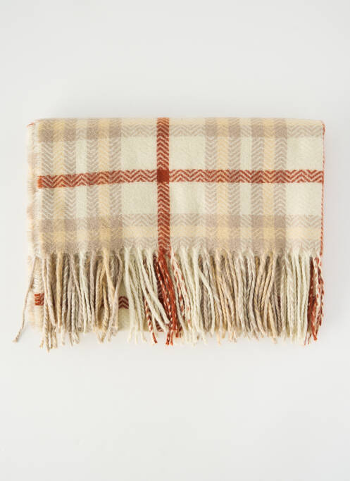 Eșarfă finisaj cu franjuri bej SANS MARQUE femme