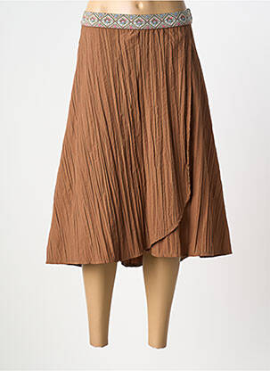 Fustă midi maro SEMIOLOGY femeie