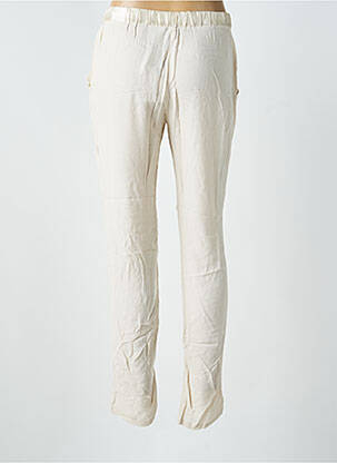 Pantalon slim talie elastică mărime normală bej SUNCOO femeie
