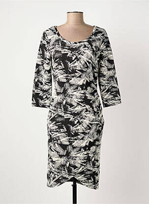 Rochie midi mâneci 3/4 mâneci 3/4 negru FRANSA femeie