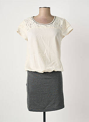 Rochie midi mâneci scurte mâneci scurte gri LOLA ESPELETA femeie