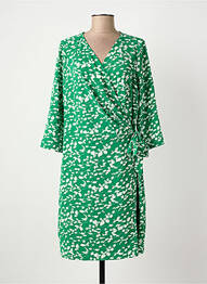 Rochie midi imprimeu fantezie mâneci lungi verde FRANSA femme