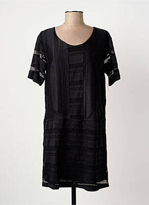 Rochie midi mâneci scurte mâneci scurte negru LES FILLES DE NEAUX femeie