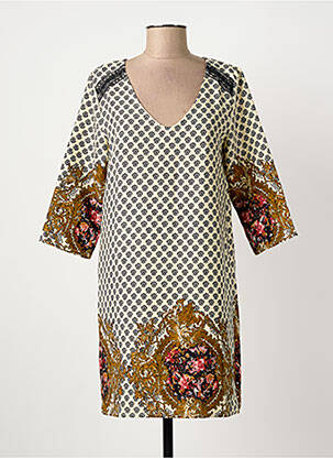 Rochie scurtă mâneci 3/4 mâneci 3/4 bej SUNCOO femeie