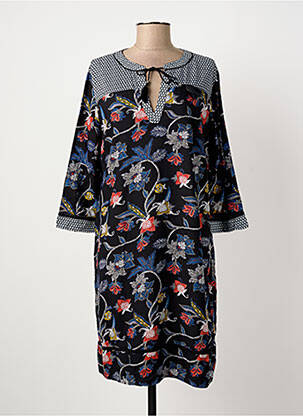 Rochie midi imprimeu floral mâneci 3/4 albastru FRANSA femeie