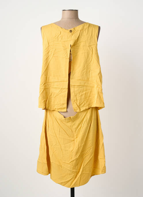 Rochie midi galben LOLA ESPELETA femeie