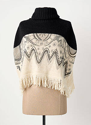 Poncho guler rulat negru POUSSIERE D'ETOLE femeie