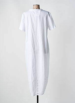 Rochie lungă mâneci scurte mâneci scurte alb BLANC BOHEME femeie