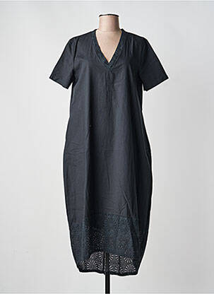 Rochie lungă mâneci scurte mâneci scurte negru BLANC BOHEME femeie