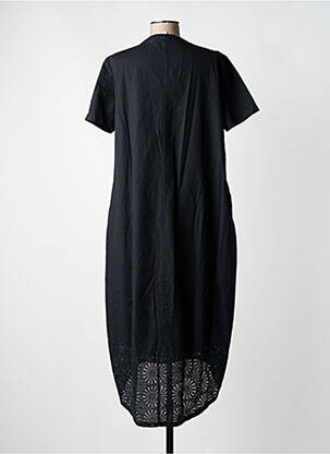 Rochie lungă mâneci scurte mâneci scurte negru BLANC BOHEME femeie